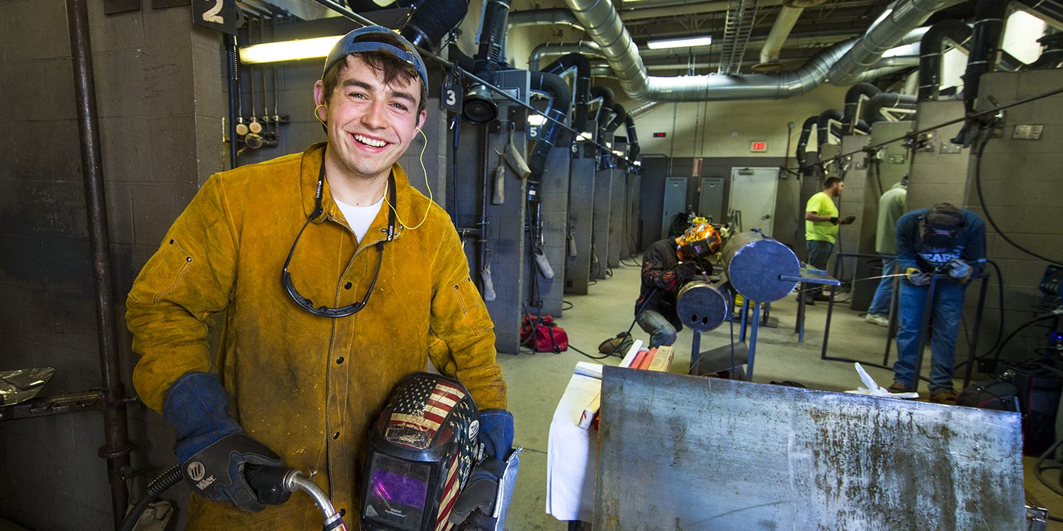 First-year welding student aims to be top of class