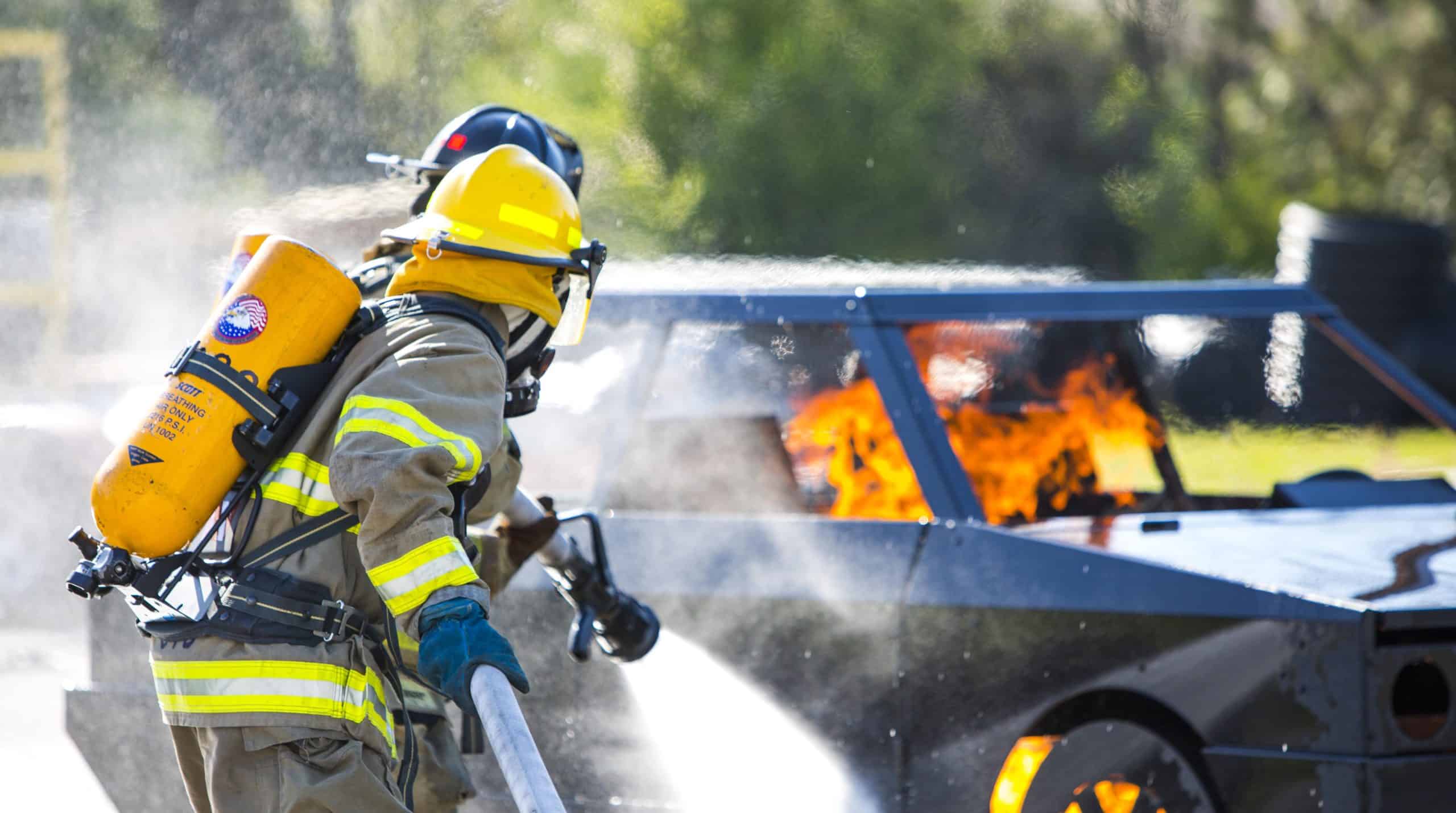 OTC Fire Science students put out a car fire