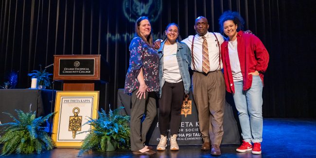Thomas Family at PTK induction ceremony The Thomas Family will graduate together