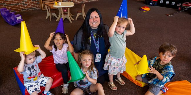 Chelsey Wright ECEC Su23 _ 01 WEB BLOG Chelsey Wright with ECEC students